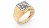18K Gold & Diamond Ring For Men KRC60137